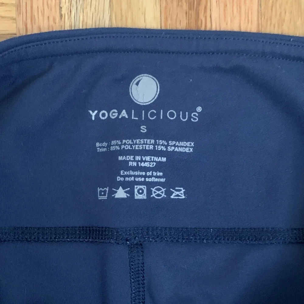 YOGALICIOUS Cutout Activewear Legging NAVY Women’s Size Small - Picture 3 of 12